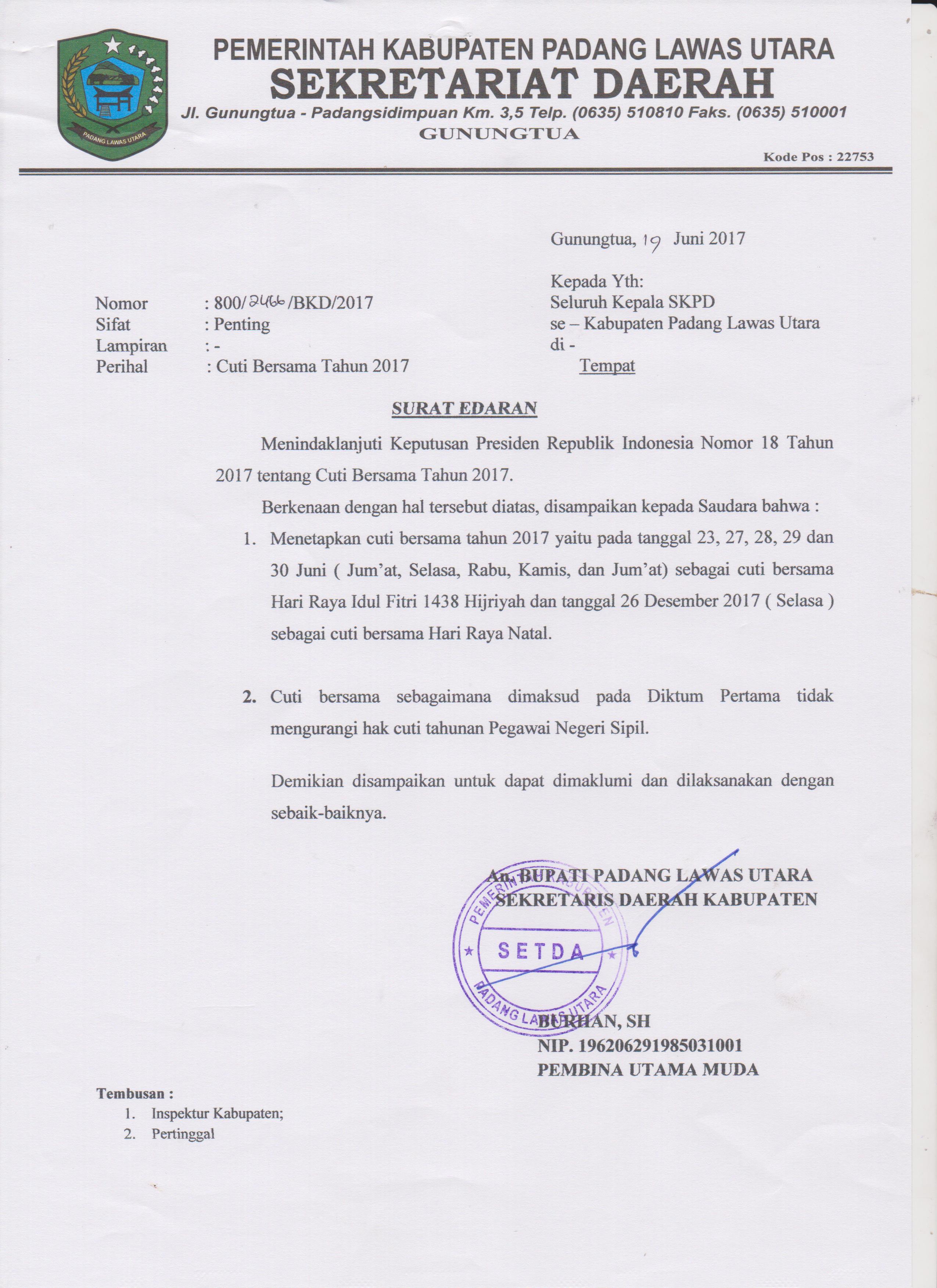 Contoh Surat Himbauan Larangan Nusagates